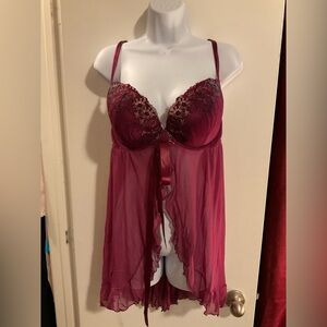 Cacique Deep Red Lace Chemise
